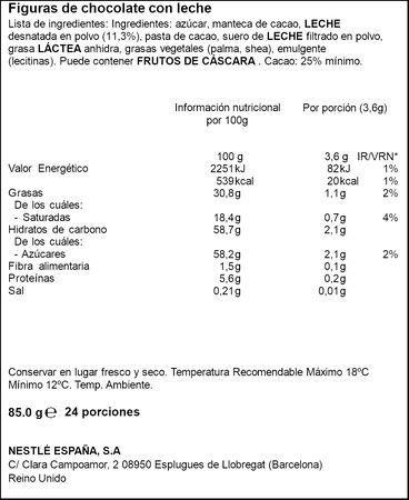 Calendario de adviento extrafino La Roja Nestle 85g