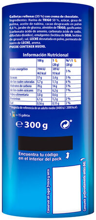Galletas rellenas Príncipe lu 300g crema de chocolate