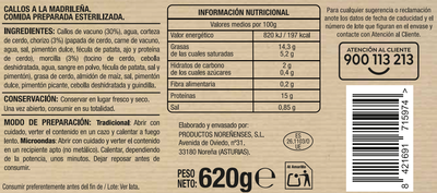 Callos a la madrile&ntilde;a Alipende 620g