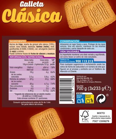 Galleta Alipende 700g cl&aacute;sica