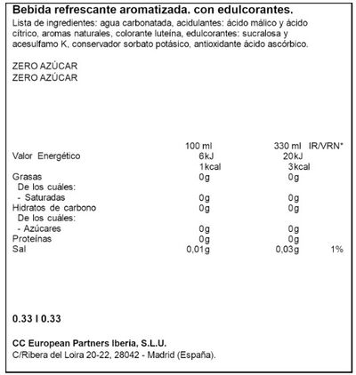 Refresco Zero Fanta 33cl Tutti Frutti