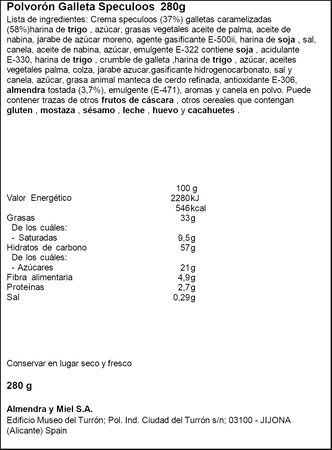 Polvor&oacute;n artesano de galleta y almendra 1880 280g