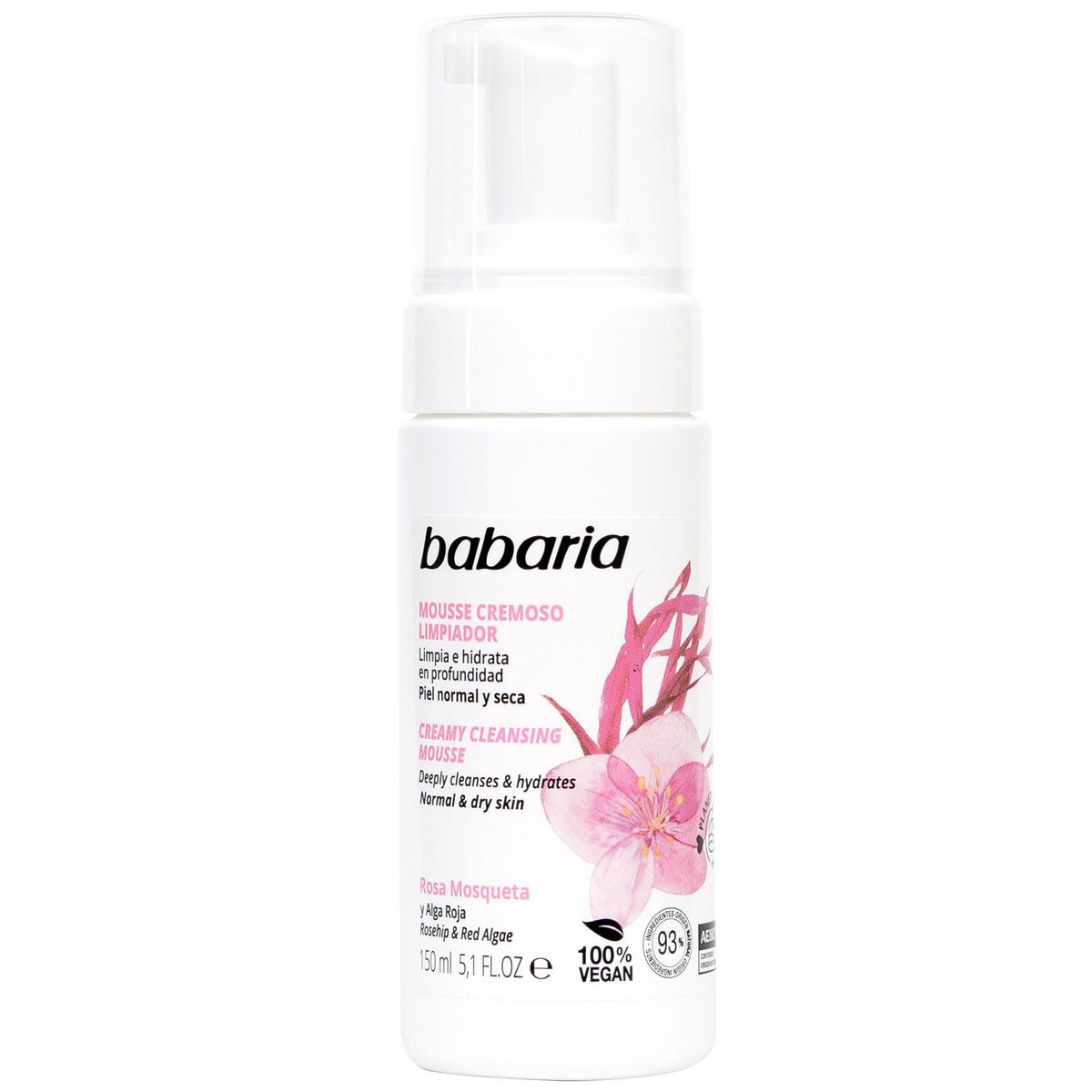 Mousse crema limpiadora Babaria 150ml Rosa mosqueta