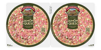 Pizza Casa Tarradellas pack 2 jamon y queso