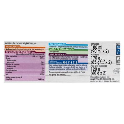 Sardinilla Alipende pack 2 60g en escabeche