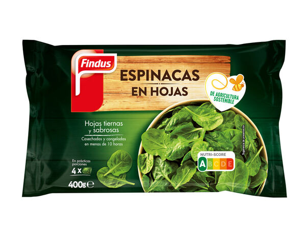 Espinacas en hojas Findus 400g