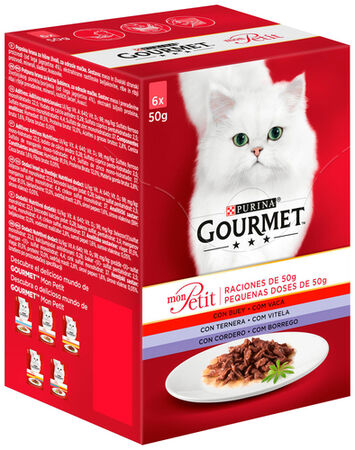 Comida h&uacute;meda gato Purina carne pack 6