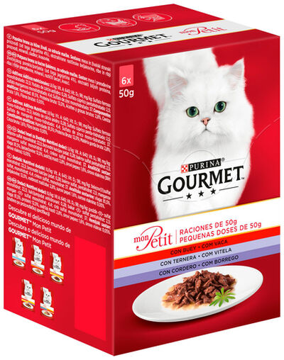 Comida h&uacute;meda gato Purina carne pack 6