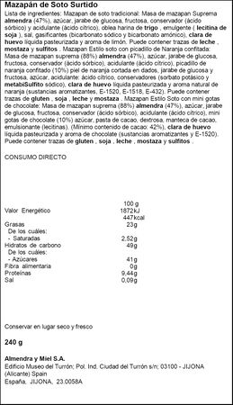 Surtido de Mazap&aacute;n estilo Soto 1880 240g