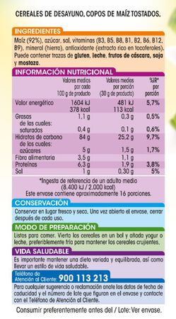 Copos de ma&iacute;z tostados Alipende 500g