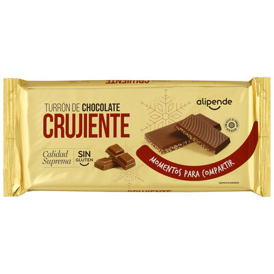 Turrón de chocolate crujiente Alipende 250g