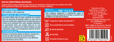 Bayeta microfibra Lanta 3 unidades multiusos