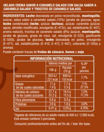 Helado Alipende 500 ml Caramelo salado