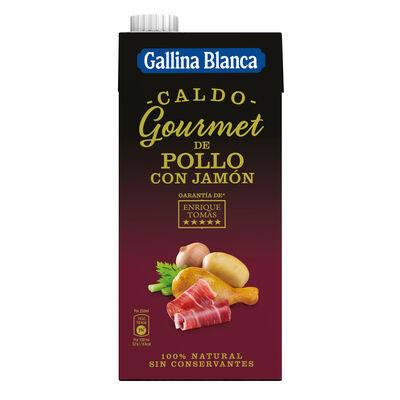 Caldo gourmet de pollo y jam&oacute;n Gallina Blanca 1l