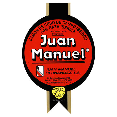 Jamón de cebo de campo 50% raza ibérica Juan Manuel peso aproximado PIEZA 7,5k
