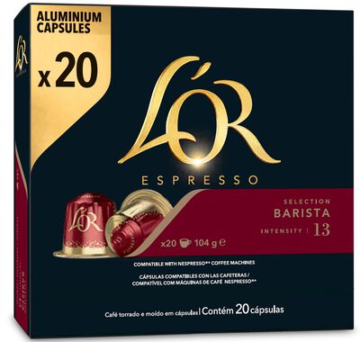 Caf&eacute; espresso barista intensidad 13 L&acute;or 20 c&aacute;psulas