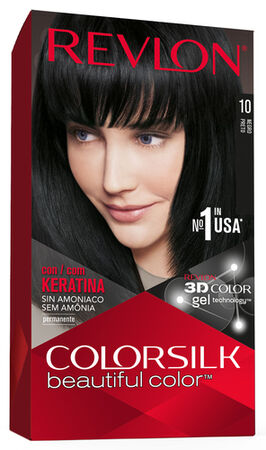 Tinte de cabello sin amoníaco Revlon Colorsilk nº 10 negro