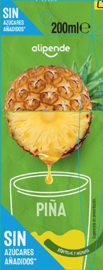 Bebida sin az&uacute;car a&ntilde;adido con sabor a pi&ntilde;a Alipende 6 unid
