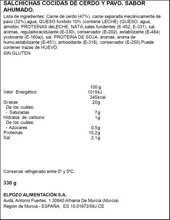 Salchicha king ELPOZO 330g maxi queso