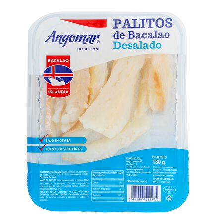 Bacalao palitos desalado Angomar 180g