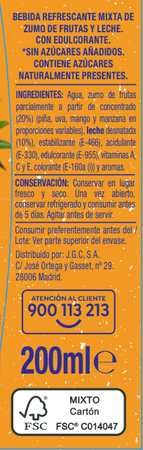Fruta con leche tropical Alipende pack 6
