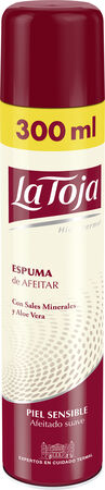Espuma de afeitar La Toja 300ml piel sensible con sales minerales y aloe vera