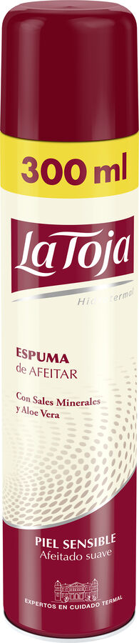 Espuma de afeitar La Toja 300ml piel sensible con sales minerales y aloe vera