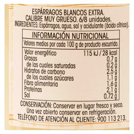 Esparragos blancos muy grueso Alipende 205g (6/8 piezas)