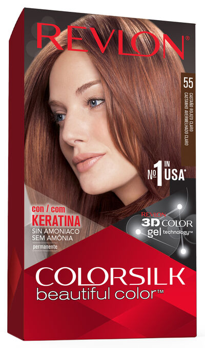 Tinte de cabello sin amoníaco Revlon Colorsilk nº55 castaño rojizo claro