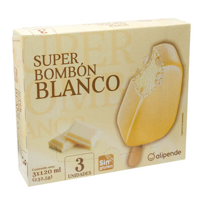 Helado super bombón Alipende 360ml 3 uds blanco