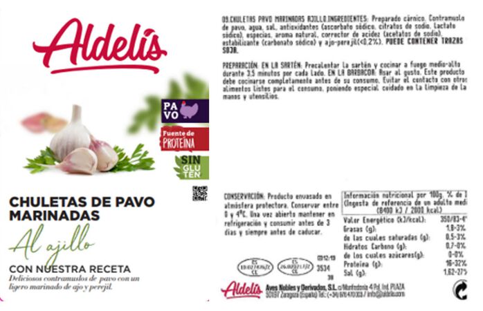 Chuletas de pavo al ajillo