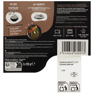 Salm&oacute;n cocinado a baja temperatura con 3 pimientas Mowi 220