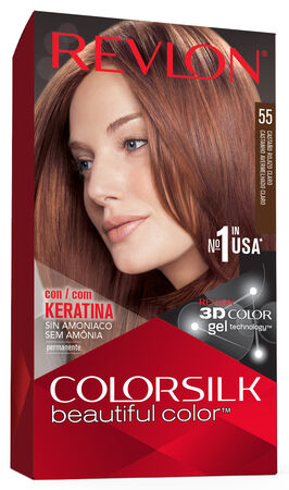 Tinte de cabello sin amon&iacute;aco Revlon Colorsilk n&ordm;55 casta&ntilde;o rojizo claro