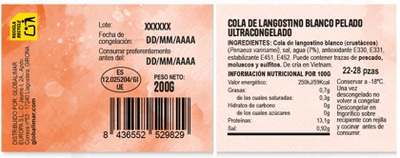 Cola de langostino blanco pelado cocido 200g