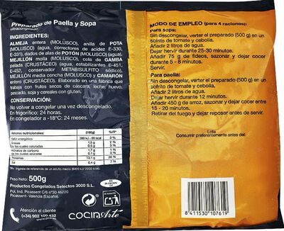Preparado Cocinarte 500g paella y sopa de marisco