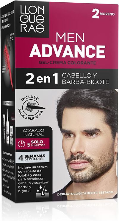 Tinte de cabello para hombre Llongueras Men Advance barba y Bigote