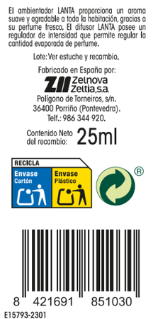 Ambientador el&eacute;ctrico Lanta recambio frutos rojos