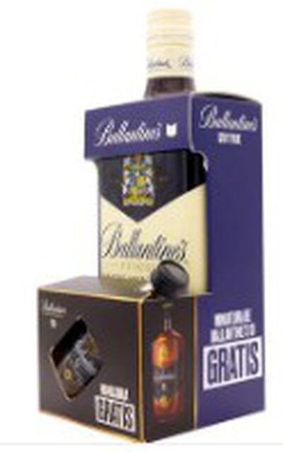 Whisky Ballantines con miniatura de Ballantines 10 a&ntilde;os