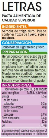 Letras Alipende 500g