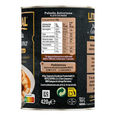 Fabada asturiana receta selecta Litoral 420g