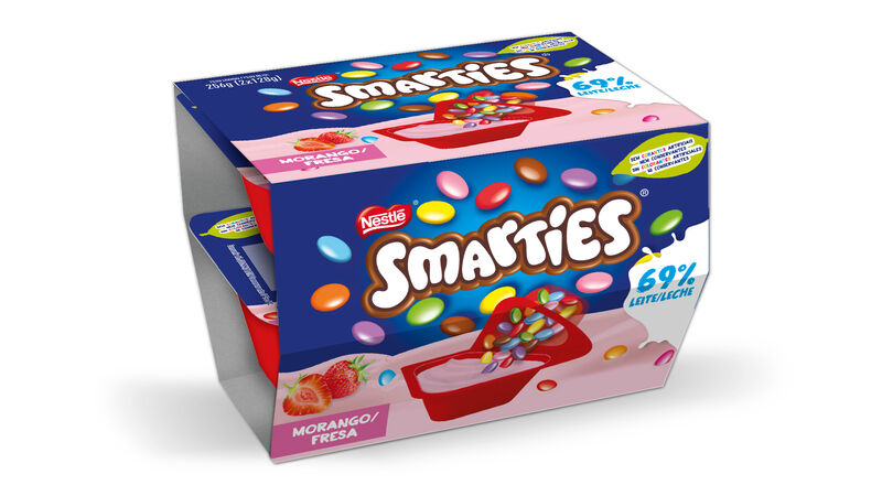 Yogur Nestlé pack 2 fresa con Smarties
