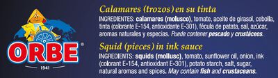 Calamares en trozos en su tinta Orbe 72g