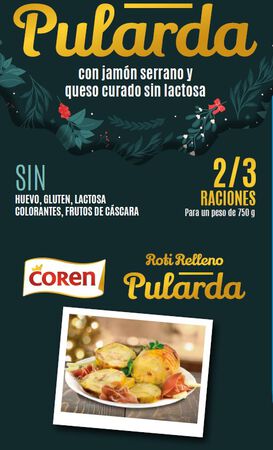 Roti de pularda rellena de jamón y queso 750gr