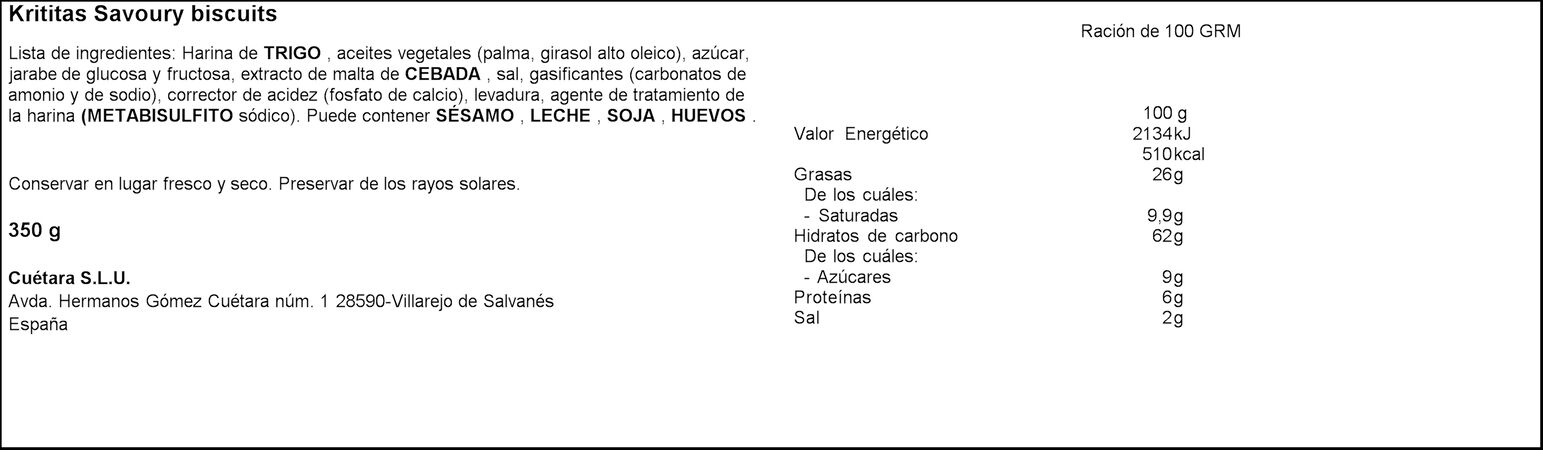 Galleta Cuétara 350g krit