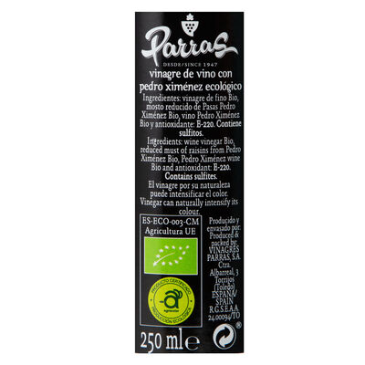 Vinagre Ecol&oacute;gico al pedro xim&eacute;nez Parras 250ml