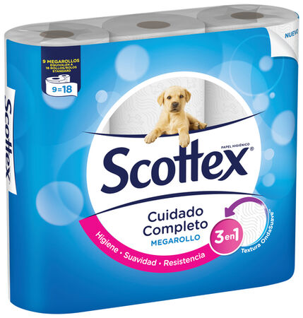 Papel higiénico Scottex 9 rollos megarrollo