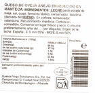 Queso oveja a&ntilde;ejo Vega Sotuelamos 220gr tradici&oacute;n envejecido en manteca