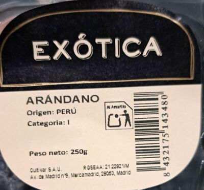 Ar&aacute;ndano bandeja 250g