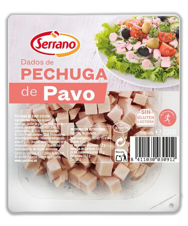 Pechuga pavo en dados Serrano 200g