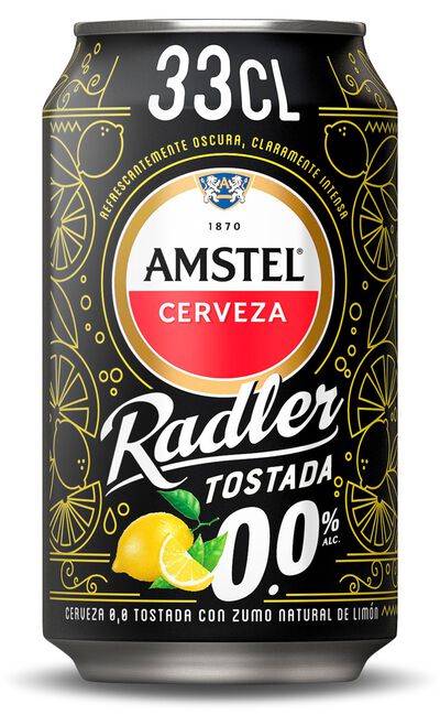 Cerveza tostada 00 radler Amstel lata 33cl